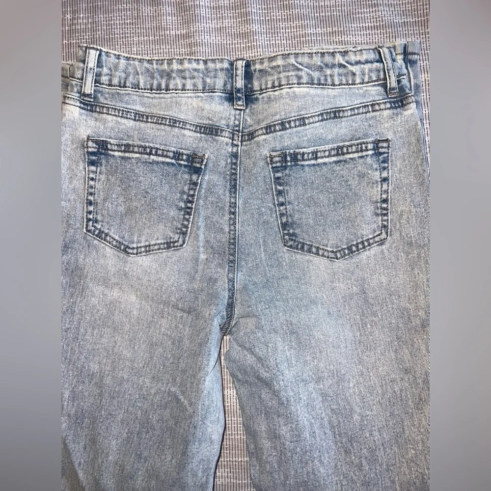 Colorful Planet Distressed Double Roll Mom Jeans | Juniors Size 14 |‎ NWT